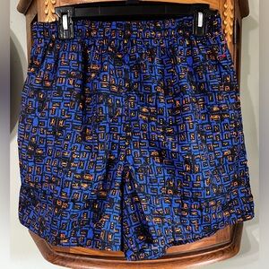 Vintage 90s Nike Blue Orange Abstract Nylon Swim Trunks Shorts Large